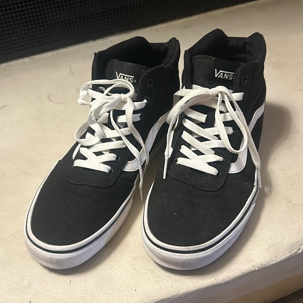 VANS Sk8 Hi Sneakers Unisex Black Lace-Up High Top Shoes Women’s 10 500714